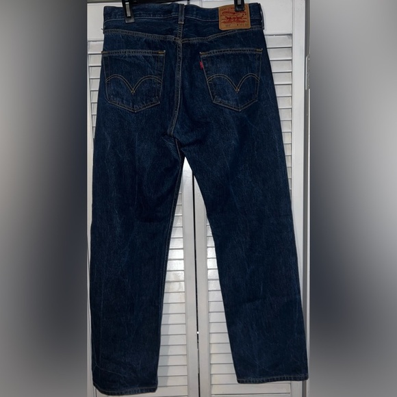 Levi's Original 501 Straight Leg Button Fly Jeans - Dark - Picture 2 of 14